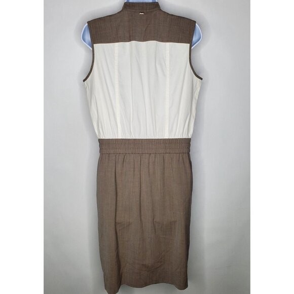 St. John Womens Safari Dress Size 4 Drawstring Sleeveless Pockets Classy Neutral - Picture 4 of 15